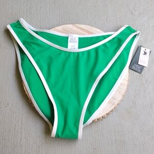 Wild Fable Teal Bikini Bottom with White Trim Size XL